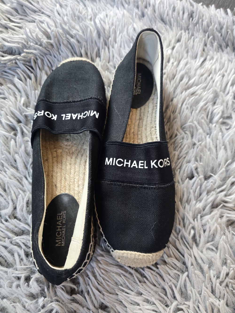 Michael Kors Women’s Black Canvas Espadrille Slip-Ons